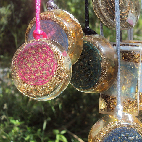 Pink Flower of Life Mandala Orgone Pendant