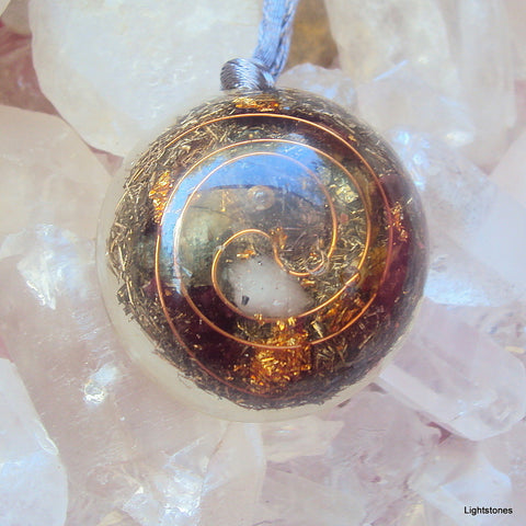 Personal Protection Orgone Pendant with ametyst and rose quartz