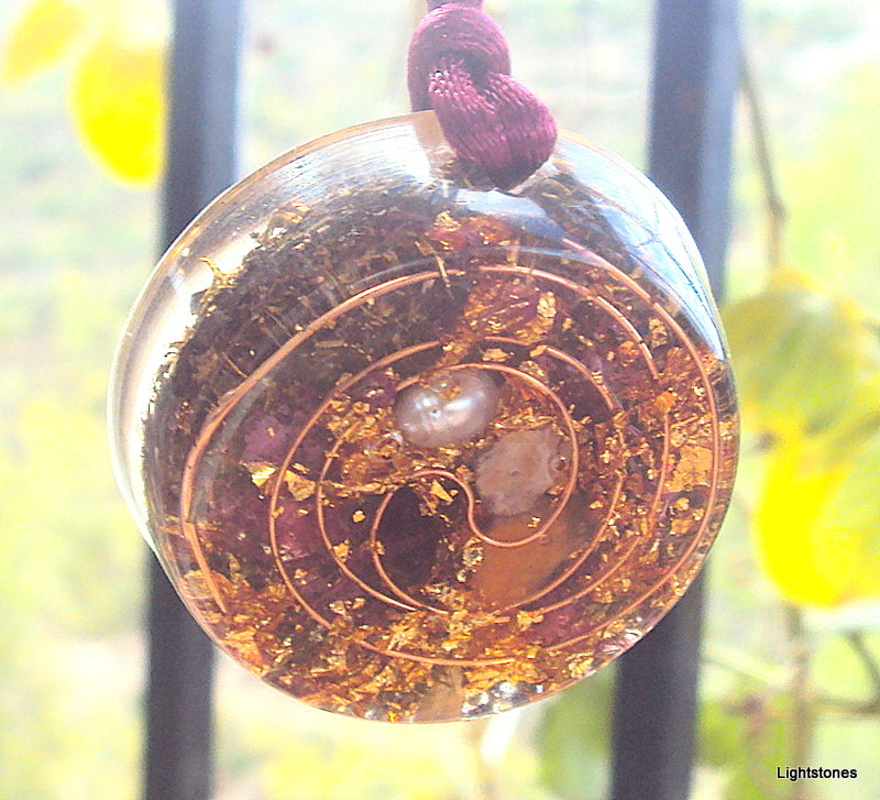 Custom Golden Spiral pendant - Lightstones Orgone , orgonite, EMF protection, orgone pendants, orgone devices, energy jewelry