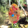 Golden Spiral Orgone Pendant, oval shape, ametyst-lapis lazuli-emerald - Lightstones Orgone , orgonite, EMF protection, orgone pendants, orgone devices, energy jewelry