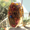 Golden Spiral Orgone Pendant, oval shape, ametyst-lapis lazuli-emerald - Lightstones Orgone , orgonite, EMF protection, orgone pendants, orgone devices, energy jewelry