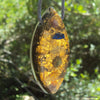 Chakra Harmonizer with shungite, Vesica Pisces, blue on gold flower of life