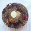 TB Orgone Dome, Space Enhancer with rose quartz and calendula flowers.