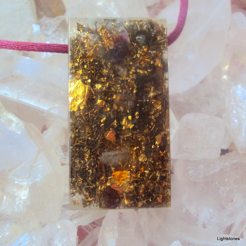 Chakra Harmonizer, Rectangular, red flower of life