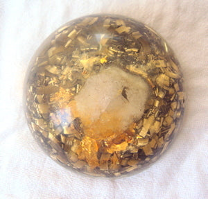 HHG Magic Dome with citrine - Lightstones Orgone , orgonite, EMF protection, orgone pendants, orgone devices, energy jewelry