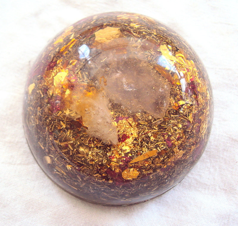 HHG Magic Dome, ctrine-rose quartz and ametyt - Lightstones Orgone , orgonite, EMF protection, orgone pendants, orgone devices, energy jewelry