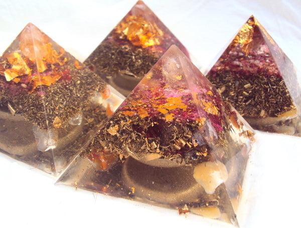 4 HHG Orgone Pyramids, Four Guardians - Lightstones Orgone , orgonite, EMF protection, orgone pendants, orgone devices, energy jewelry