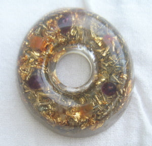 Orgone Torus, garnet and carnelian - Lightstones Orgone , orgonite, EMF protection, orgone pendants, orgone devices, energy jewelry