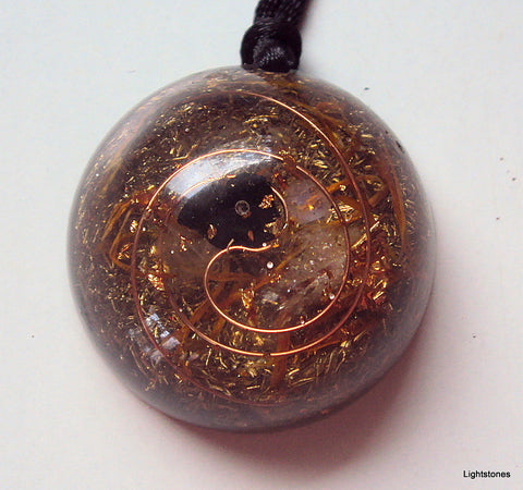 Personal Protection Orgone Pendant with shungite,  black tourmaline and moonstone