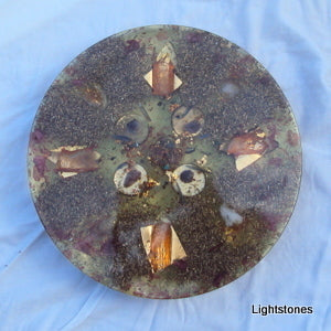Large Orgone Charging Plate with shungite, ametyst and citrine.