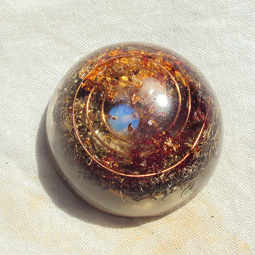 Pocket Orgone Device TB, opal and pearl - Lightstones Orgone , orgonite, EMF protection, orgone pendants, orgone devices, energy jewelry