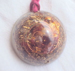 Personal Protection Orgone Pendant, herkimmer diamond