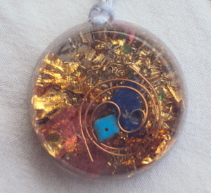 Golden Spiral Orgone Pendant - Lightstones Orgone , orgonite, EMF protection, orgone pendants, orgone devices, energy jewelry