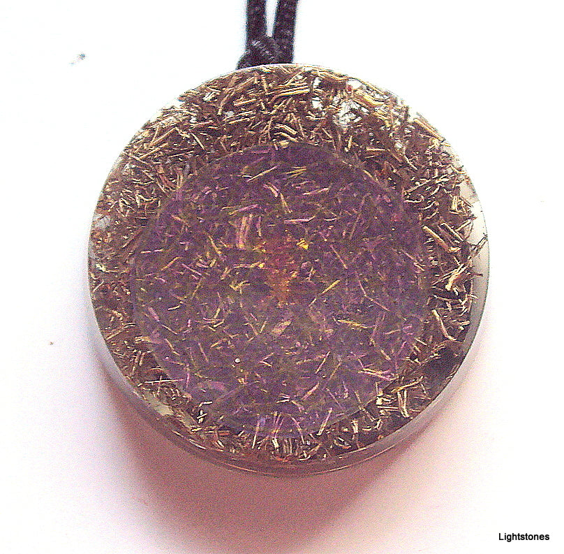 Purple Flower of Life Mandala Pendant with shungite - Lightstones Orgone , orgonite, EMF protection, orgone pendants, orgone devices, energy jewelry