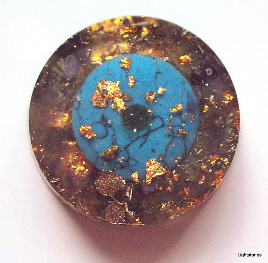 Turquoise pocket orgone healing stone. - Lightstones Orgone , orgonite, EMF protection, orgone pendants, orgone devices, energy jewelry