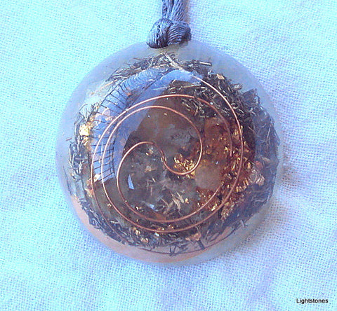 Personal Protection Orgone Pendant with citrine, rose quartz, herkimmer diamond