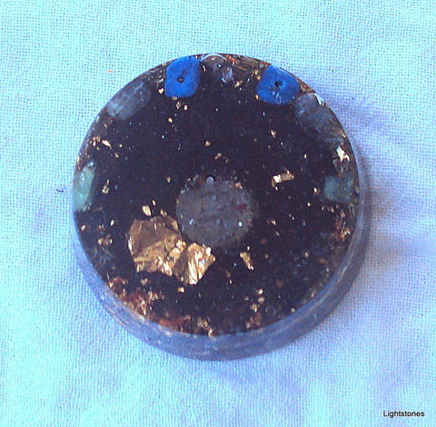Rainbow chi healing stone, pocket orgone with shungite