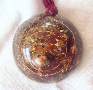 Personal Protection Orgone Pendant with pearl - Lightstones Orgone , orgonite, EMF protection, orgone pendants, orgone devices, energy jewelry